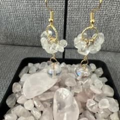 クリアクォーツ ゴールドピアス 約5cmのサムネイル