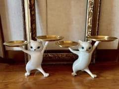 vintage ビンテージ フランスアンティーク 猫 ねこ 置き物 - メルカリ