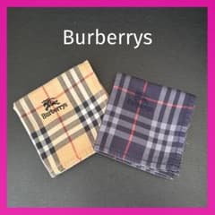 美品ヴィンテージBurberrysノバチェック柄ハンカチ 2枚セット - メルカリ