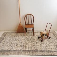 ミルキーべージュ✳︎52×92 ブラウン　フラワー　トルコヴィンテージラグ トルコ ヴィンテージラグ ベージュ ブラウン フローラル - メルカリ