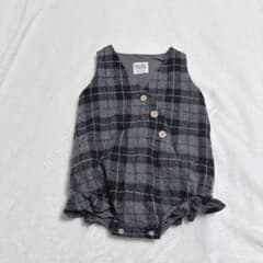 popelin チェック柄ロンパース 18~24m - メルカリ