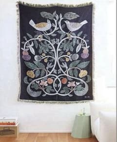 新品 松尾ミユキ タペストリー ラグ 110×153cm プランツ バード 鳥