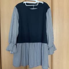 美品　HK WORKS LONDON 重ね着風8部袖シャツのサムネイル