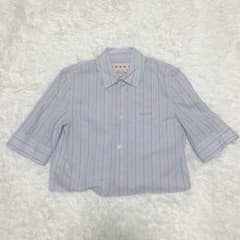 美品】MARNI コットンストライプクロップド半袖シャツ 23SS - メルカリ