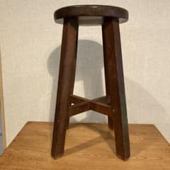 木製　丸椅子　丸スツール　古家具　古道具　レトロ　ビンテージ　アンティークのサムネイル