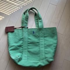 緑色キャンバス トートバッグ ポニー刺繍のサムネイル