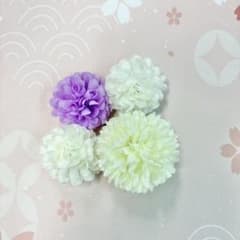 髪飾り　ホワイト　４点セット