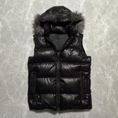 wjk archive foodie vest M 亜熱帯 00s y2k 00s【Archive】fur hoodie down vest/Y2K お兄系 - メルカリ