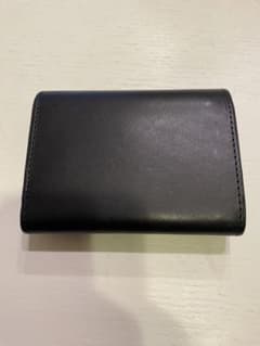 無印良品 イタリア製 ヌメ革 三つ折り財布 黒 レザーのサムネイル