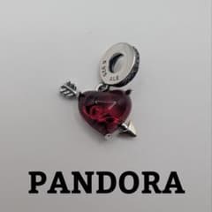 PANDORA レッド ハート & アロー ムラーノ ダングル チャームのサムネイル