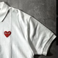 PLAY COMME des GARCONS ポロシャツ ホワイト XL - メルカリ