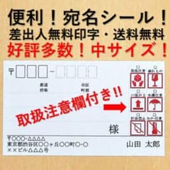 中サイズ！50件分★送料込★差出人無料印字★激安★宛名シール★のサムネイル