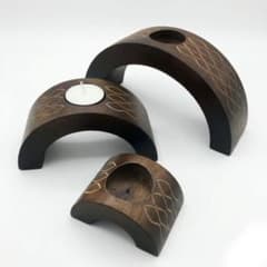 ✨超美品✨【3点セット】木製キャンドルホルダー ティーライトのサムネイル