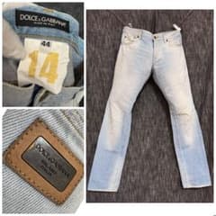 DOLCE&GABBANA 14 GOLD ハードダメージ加工デニム イタリア製 - メルカリ