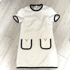 ホワイト 半袖 ミニワンピース 36