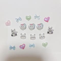 Chiikawa Flying Squirrel Nail Parts + Bonus Heart Ribbon