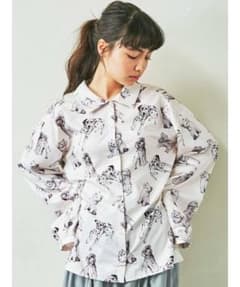 merry jenny 長袖dog&catシャツ　ホワイトのサムネイル