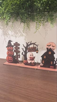 ハロウィン 木製オブジェ 3点セットのサムネイル