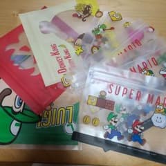 【値引き】スーパーマリオ ジップバッグ 7枚セット売りのサムネイル