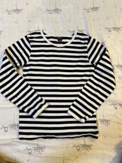 marimekko 長袖カットソー 122/17Y 黒と白のストライプのサムネイル