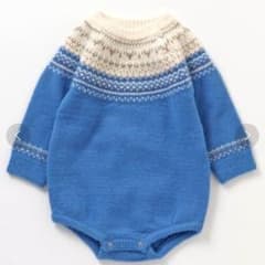 美品 アプレレクール・ノルディック柄ロンパース ニットボディースーツのサムネイル