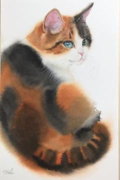 猫　水彩画のサムネイル