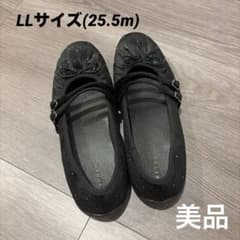 【RANDA】ブラックトゥシューズライクスニーカーLL25.5cm(中敷付)のサムネイル