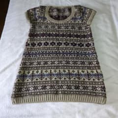 ハンドメイド フェアアイル柄ニットチュニックのサムネイル