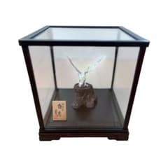 純銀製 麗鳥 白鷹 光則作 専用ガラスケース付属 大淵武則 置物 骨董品
