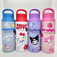 【店頭展示品】サンリオ　カラビナ　ハンドルステンレスボトル600mL 4種まとめ 店頭展示品】サンリオ カラビナ ハンドルステンレスボトル600mL 4種