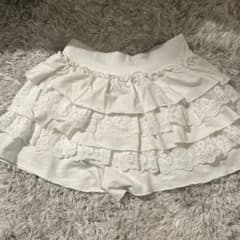 ホワイト フリルミニスカート コットンのサムネイル