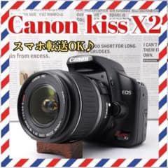 Kiss ❤Canon X2❤デジカメ一眼入門モデル❤Wレンズセット❤スマホ転送 x7❤スマホに転送！❤入門用一眼レフ❤可愛いホワイト kiss Canon デジタルカメラ