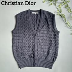 Christian Dior プリタポルテ ウール ニットベスト M グレー - メルカリ