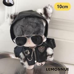 10cm ぬい服 着せ替え ちびぬい ジャケット ブラック ぬい活-A5114