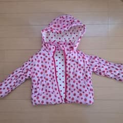 いちご柄 中綿ジャケット ピンク 80のサムネイル