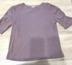 GU トップス　リブ編み　ピンクパープル　五分袖　Tシャツのサムネイル