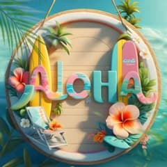 ハワイアン ウェルカムボード ALOHA インテリアのサムネイル