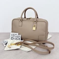 未使用級 LOEWE ロエベ アマソナ28 ソフトグレインカーフ サンド 