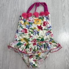 美品　120㎝　女の子用花柄ワンピース水着のサムネイル