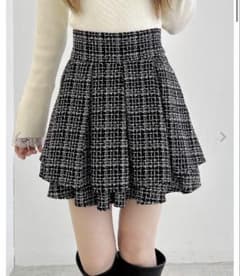【INGNI】バックレースアップツイードタックフレアスカートのサムネイル