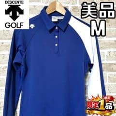 早い者勝ち✨】デサントゴルフ レディース 長袖 ポロシャツ M ネイビー