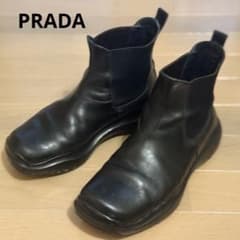 服*郎様 PRADA プラダ レザー サイドゴアブーツ ブラック 本革 5 1