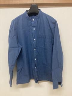 MUJI スタンドカラーシャツ ブルー XLのサムネイル