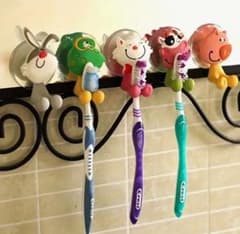 タイムセール⭕️動物キャラクター 歯ブラシホルダー 吸盤付き　5種セットのサムネイル