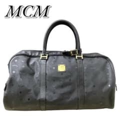 美品 MCM エムシーエム ボストンバッグ 黒 ナイロン 金金具 - メルカリ