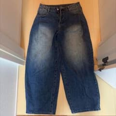 ワイドシルエット デニムパンツ ウォッシュ加工のサムネイル