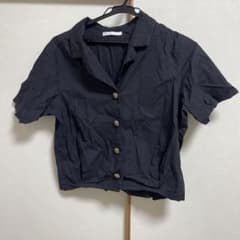 半袖シャツ　黒　レトロのサムネイル
