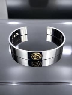 TADY&KING ウルフメタル平打ちバングル K18 SV925 美品のサムネイル