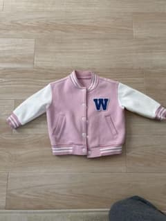 W刺繍付きピンクアウター　80センチのサムネイル