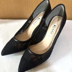 DIANA 黒レースパンプス　22.5㎝のサムネイル